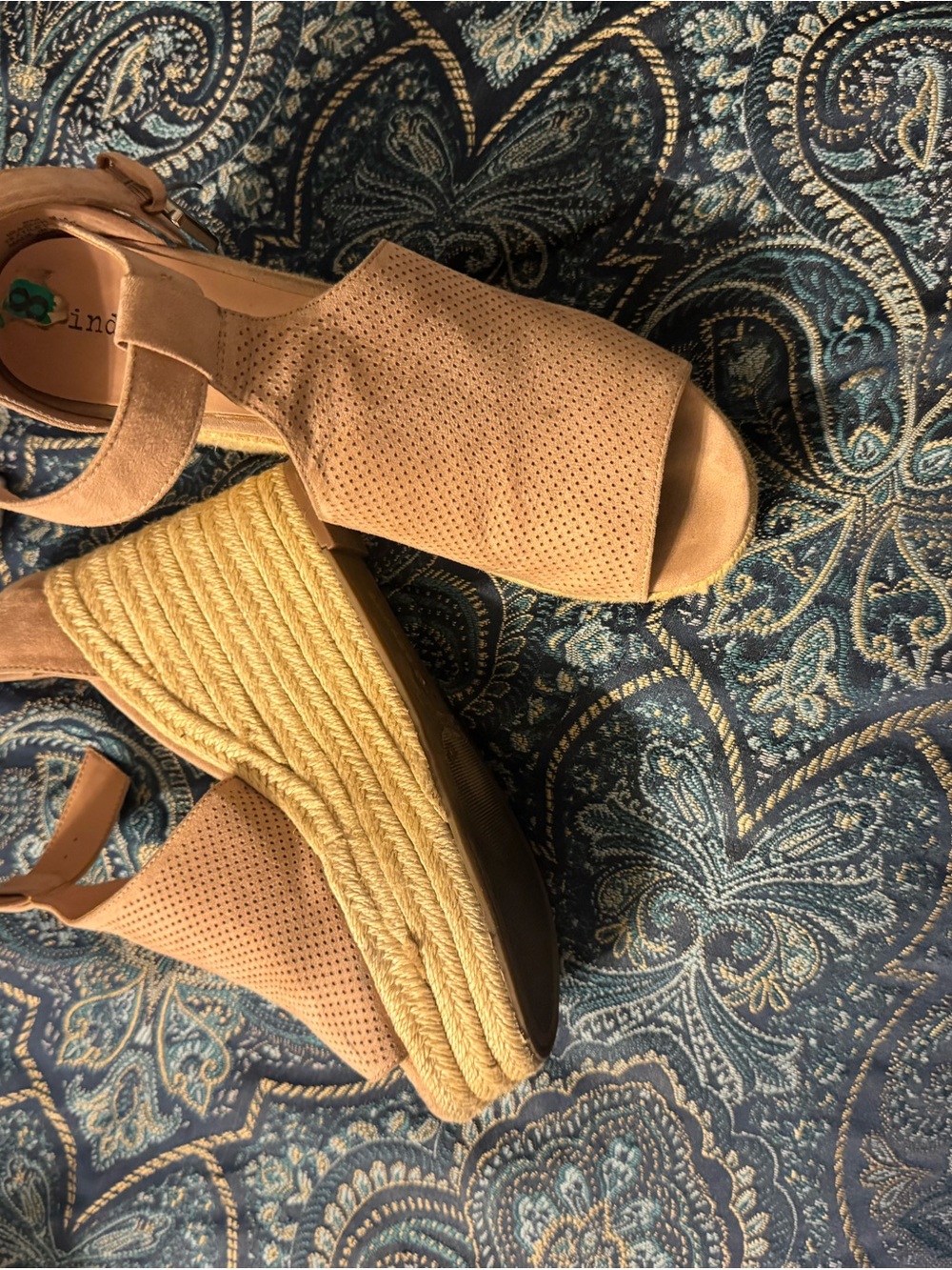 Women's Tan Espadrille Wedge Sandals - Unbranded